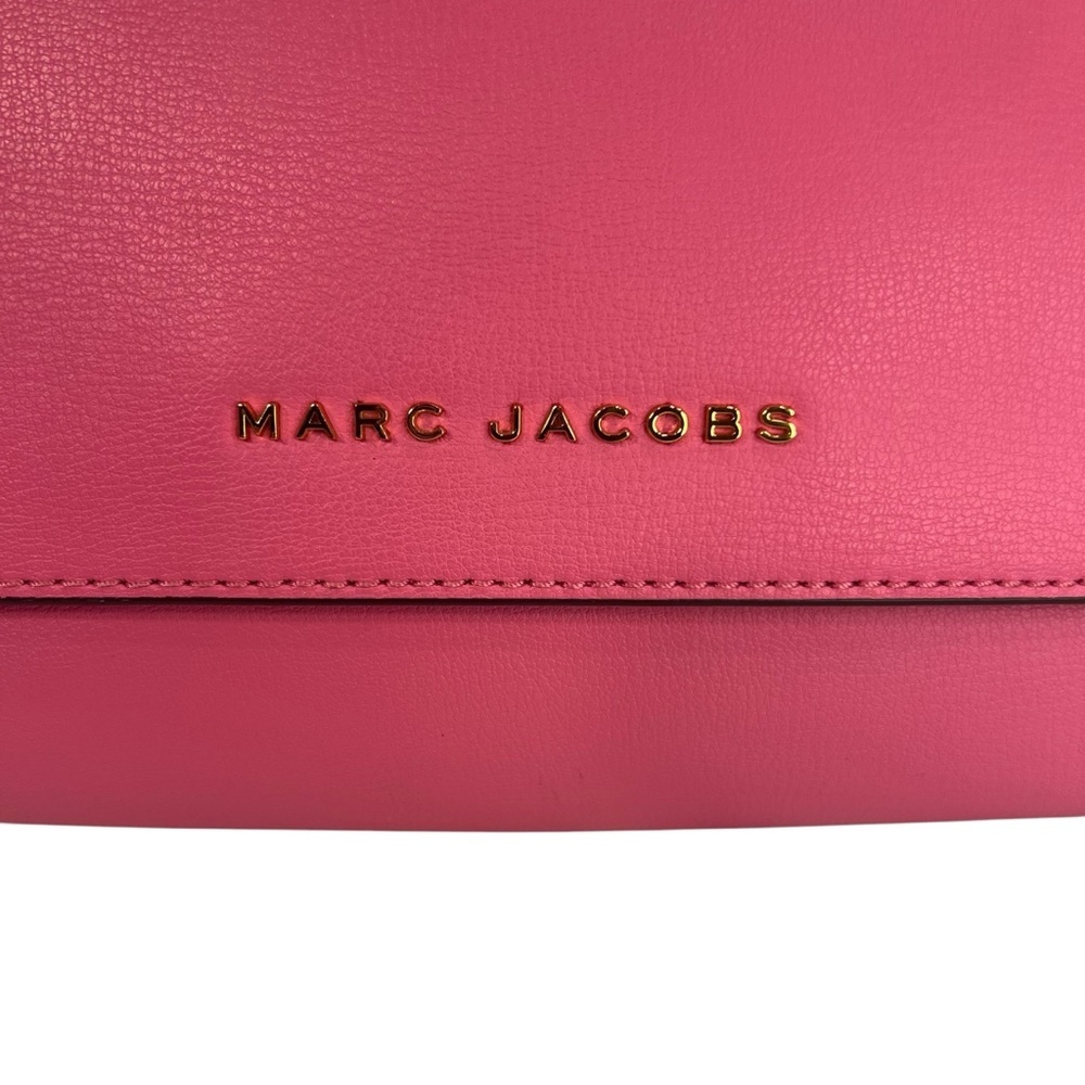 Marc Jacobs Medium Commuter Leather Designer Pink Gold Crossbody Flap Bag Purse - Picture 6 of 17